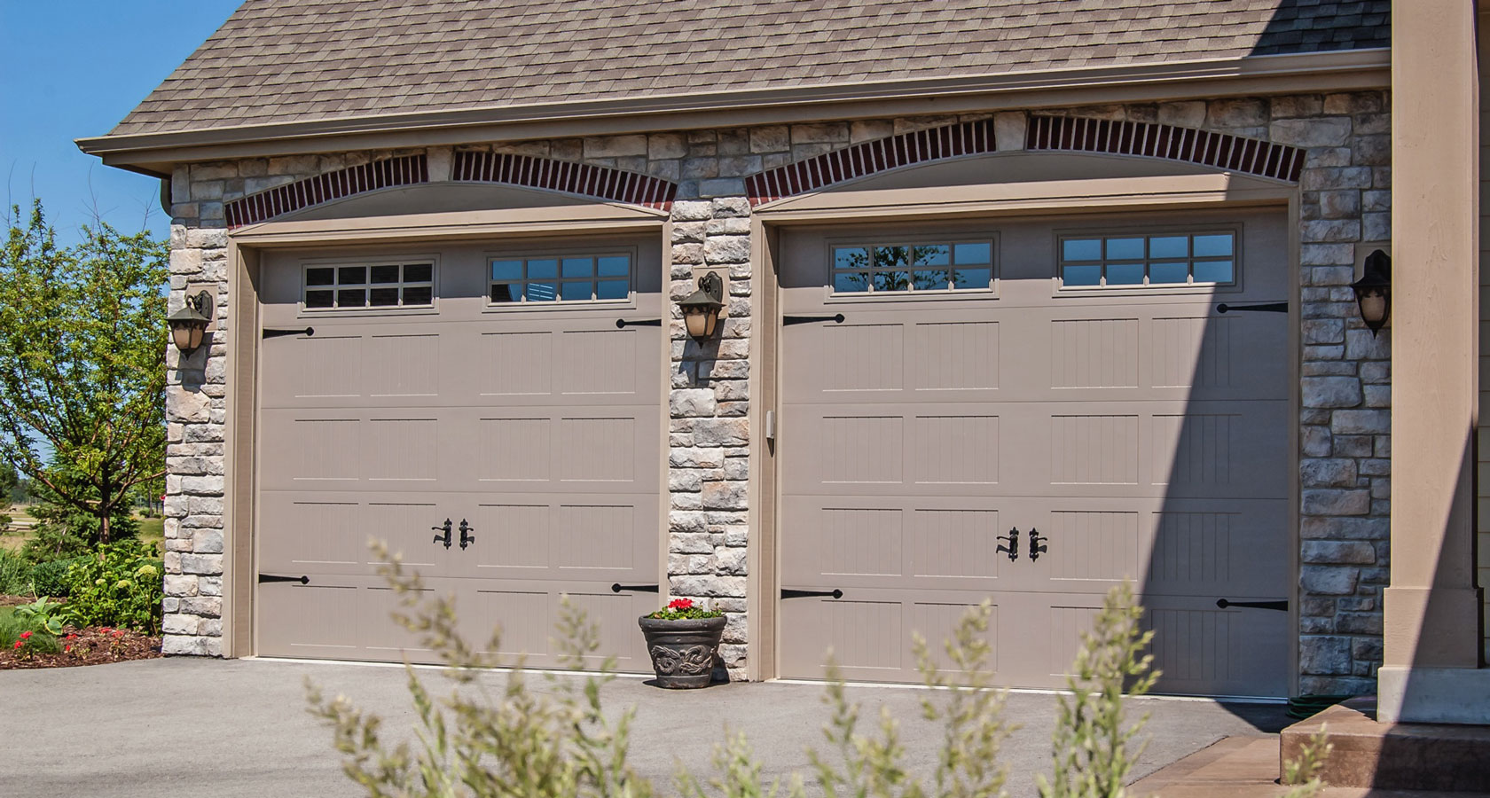 Stamped Carriage House Garage Door